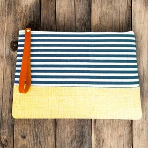 Trendy Navy Stripe Wristlet